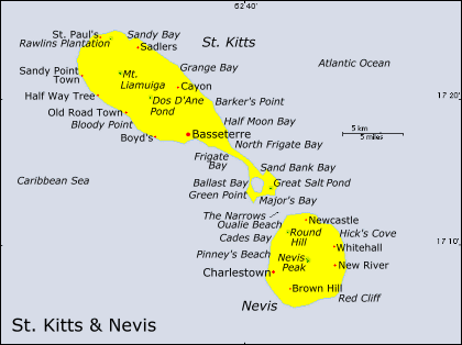 St. Kitts and Nevis Map